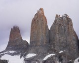 crw_3930 Torres del Paine. From left: Torre Sur (2850 m), Torre Central (2800 m), Torre Norte (2248 m).