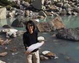 crw_4028 Serene holding a piece of the ice from the glacier.