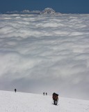 crw_7326 Climbers approaching Camp Muir (10080 ft) with Mount Adams in the background.