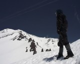 crw_5789 Paul checking out the gendarmes on Casaval Ridge at 10600 ft.
