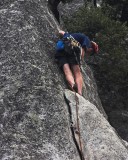 crw_5682 Jared leading a 5.6 corner to set up a top rope.