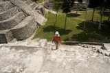 _mg_0488 Serene climbing up another pyramid in the East Acropolis in Yaxha.