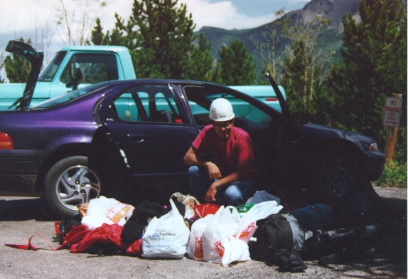 Carrying lots of stuff is part of the game. Packing up before ascending to Chasm Lake