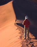 crw_2994 Serene walking on a sand dune to the Valle de la Luna lookout.
