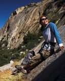 crw_5926 Chris checking out a climb with Tollhouse's gorgeous colours in the background.