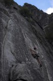 crw_5645 Jesse climbing the 5.10a slab at Swan Slabs.