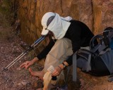 crw_2568 Serene tending to her feet about a third of the way to Cottonwood camp from Phantom Ranch.