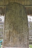 _mg_0964 Stela at Ceibal protected against the elements by a thatch roof.