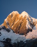 _mg_1515 Jirishanca (6094 m) and Jirishanca Norte (5989 m)  at sunrise from Laguna Mitococha.