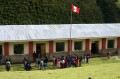 img_3449 Monday assembly in the Yanama school. Our guide told us that the school children practise singing the national anthem in Spanish and Quechua every monday morning.
