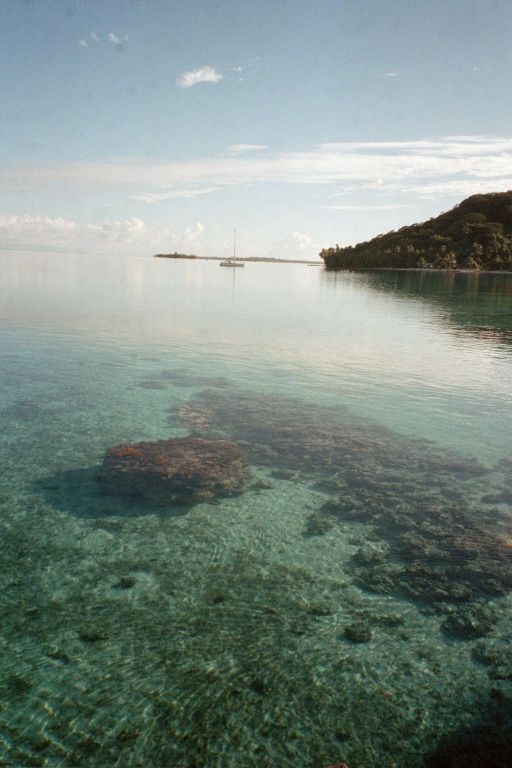 View out our Bora Bora bungalow